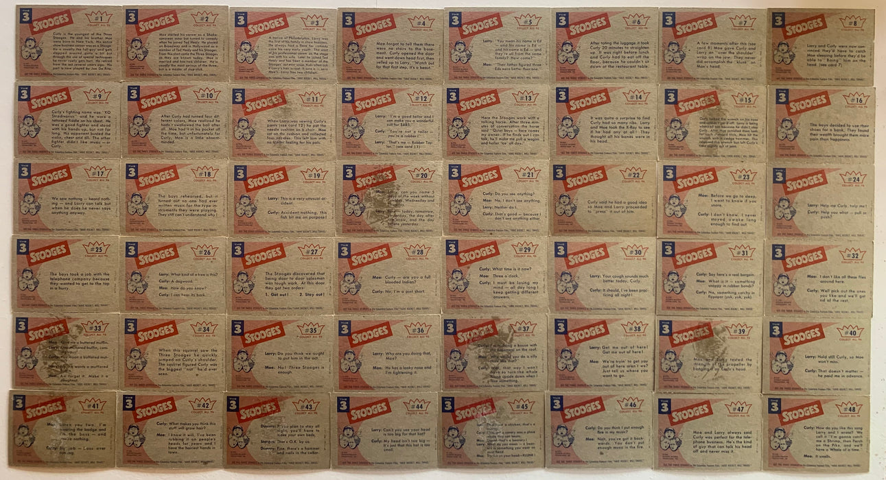 The Three Stooges Gray Back Vintage Card Set 96 cards 1959 Fleer - TvMovieCards.com