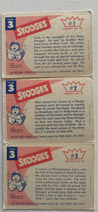 The Three Stooges White Back Vintage Card Set 96 cards 1959 Fleer - TvMovieCards.com