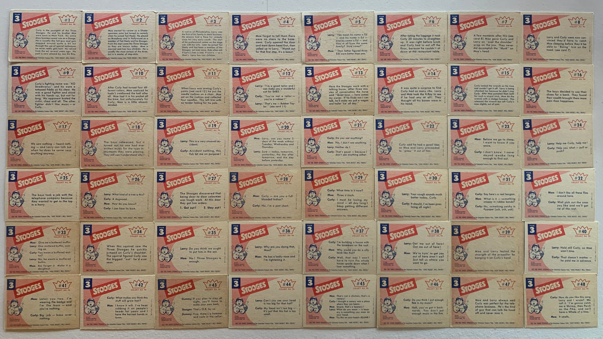 The Three Stooges White Back Vintage Card Set 96 cards 1959 Fleer - TvMovieCards.com