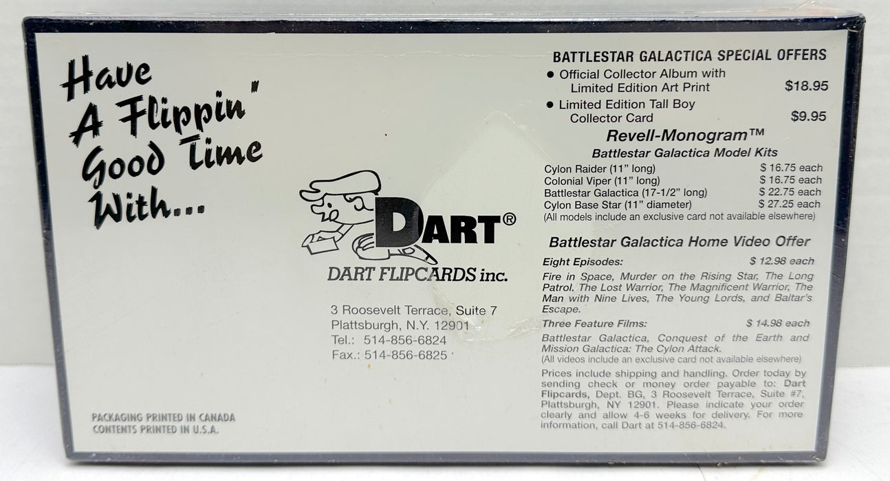 1996 Battlestar Galactica Deluxe Vintage 30 Pack Trading Card Box Sealed Dart   - TvMovieCards.com
