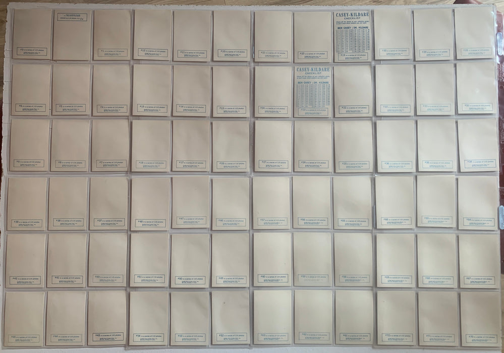 Ben Casey & Dr. Kildare Vintage Trading Card Set 110 Cards Topps 1962