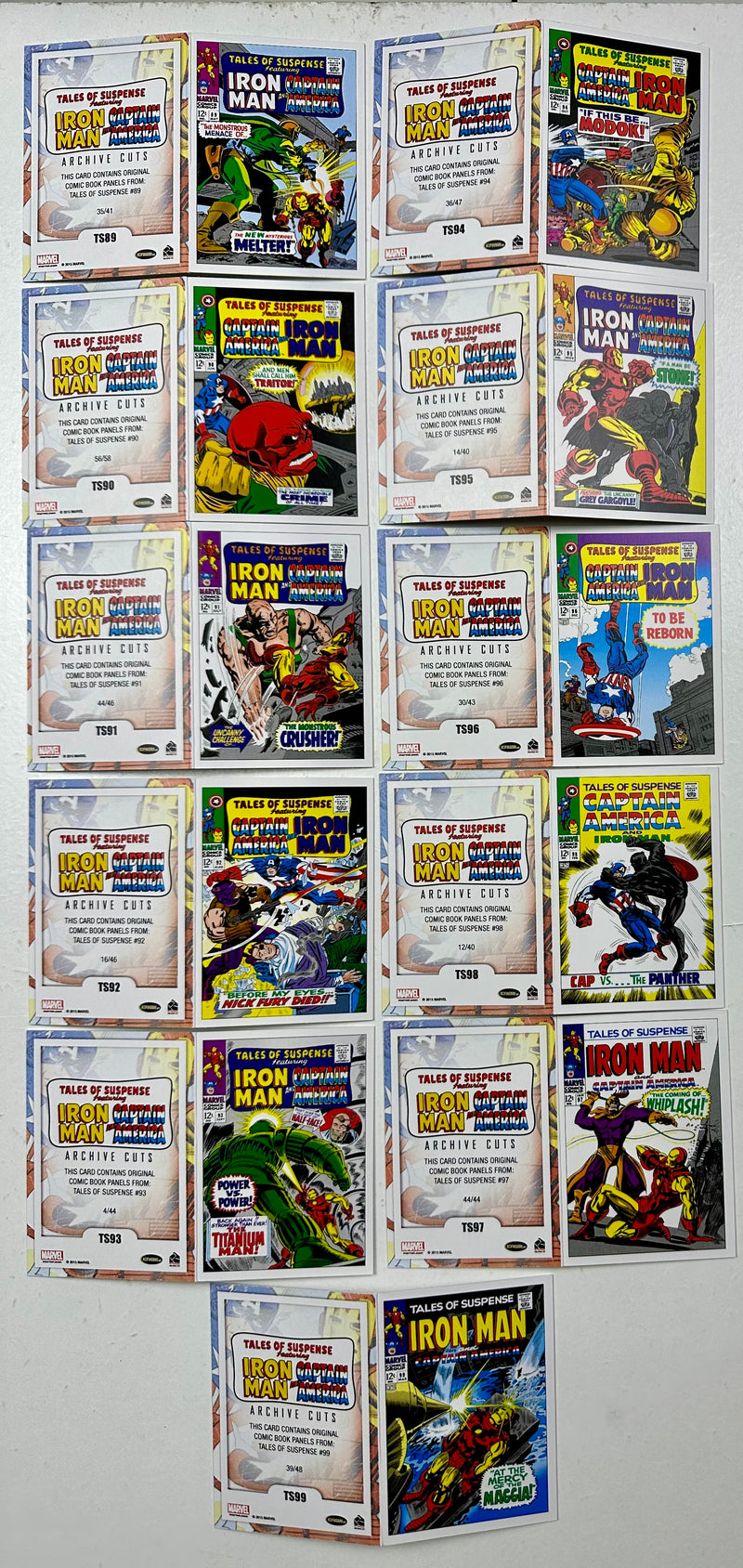 2015 The Avengers Silver Age Archive Cut Card Tales of Suspense Set TS59-TS99   - TvMovieCards.com
