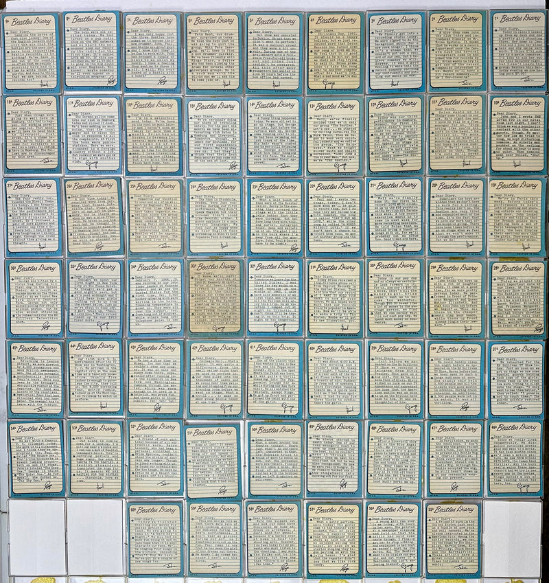 1964 Beatles Diary Complete Vintage Trading Card Set 60 cards #1A- #60A Color   - TvMovieCards.com