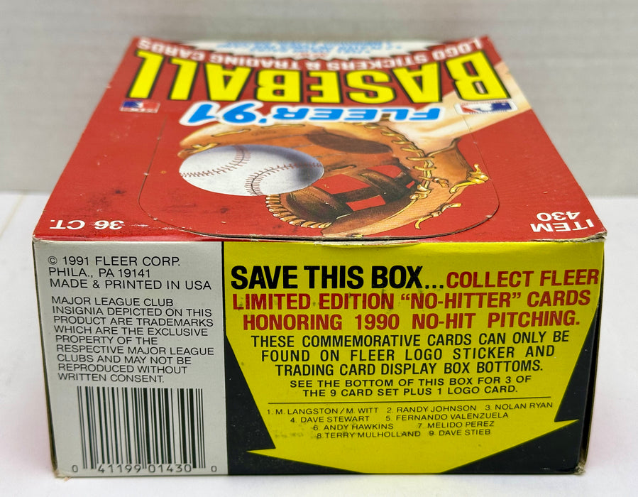 1991 Fleer '91 Baseball MLB Trading Card Box 36ct Factory Sealed Packs   - TvMovieCards.com