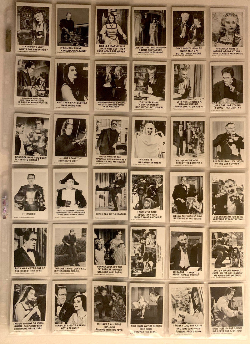 The Munsters TV Show Complete Trading Card Set 72 Cards 1964 Leaf - TvMovieCards.com