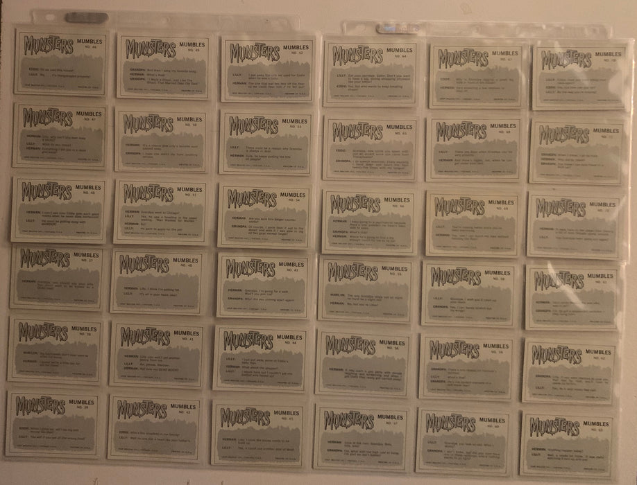 The Munsters TV Show Complete Trading Card Set 72 Cards 1964 Leaf
