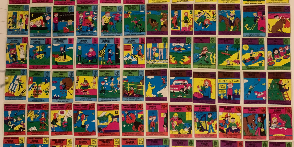 Horrible Horoscopes Vintage Trading Card Set 72 Cards Philly Gum
