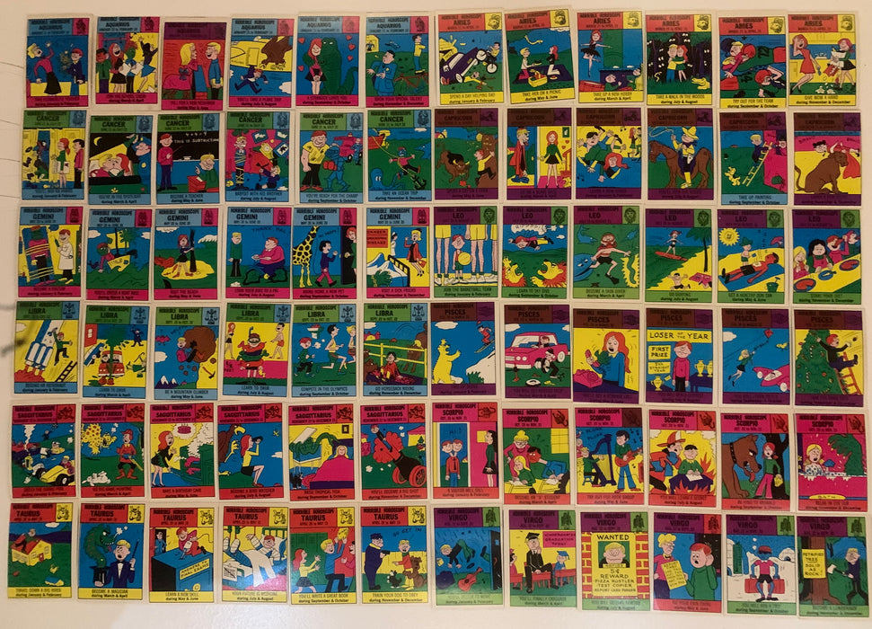 Horrible Horoscopes Vintage Trading Card Set 72 Cards Philly Gum 1972 - TvMovieCards.com