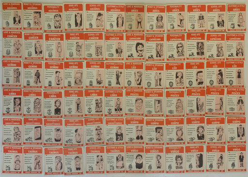 Horrible Horoscopes Vintage Trading Card Set 72 Cards Philly Gum 1972 - TvMovieCards.com