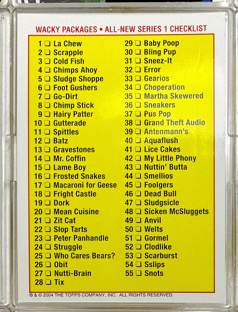 Wacky Packages ANS All New Series I One 55 Sticker Trading Card Set To —  TvMovieCards.com