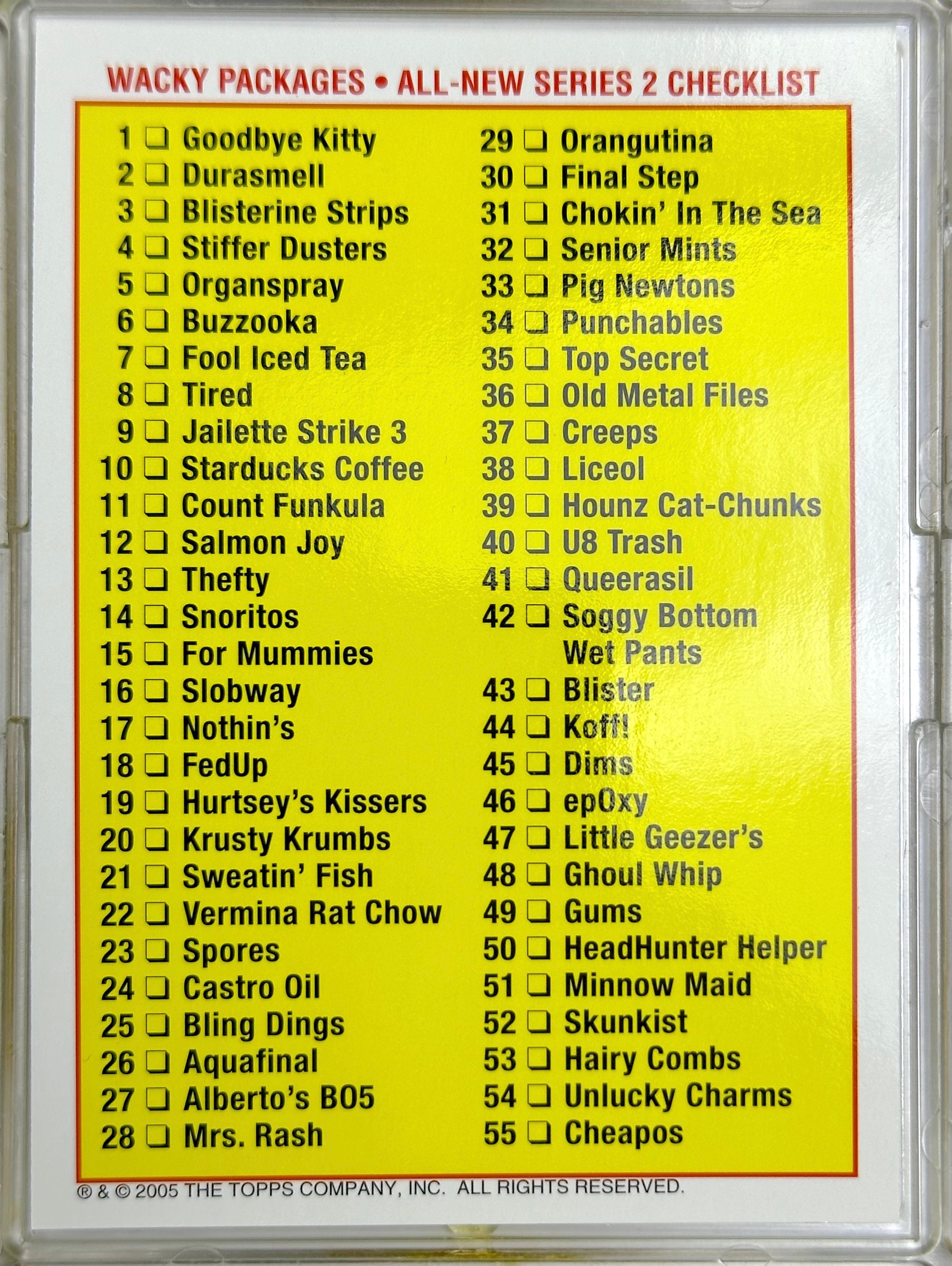 Wacky Packages ANS All New Series 2 Two 55 Sticker Trading Card