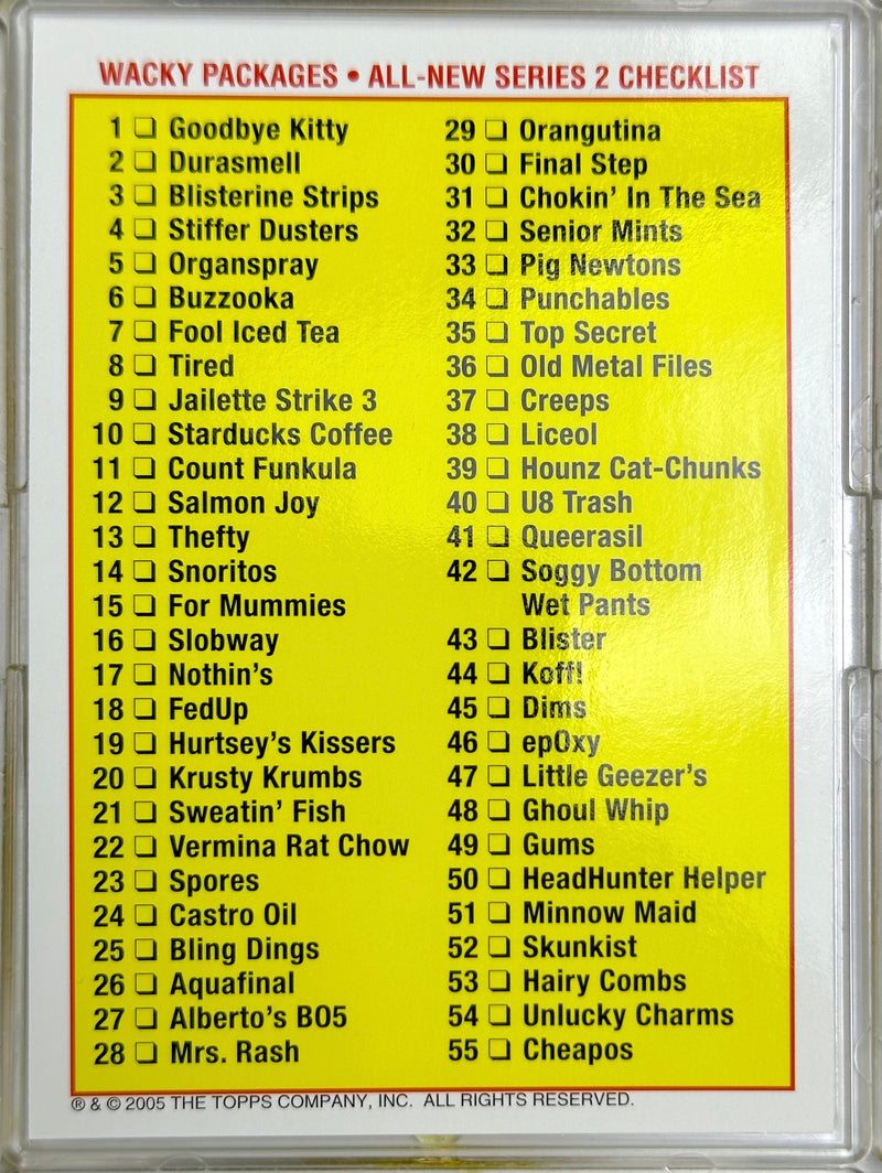 Wacky Packages ANS All New Series 2 Two 55 Sticker Trading Card Set Topps 2005   - TvMovieCards.com