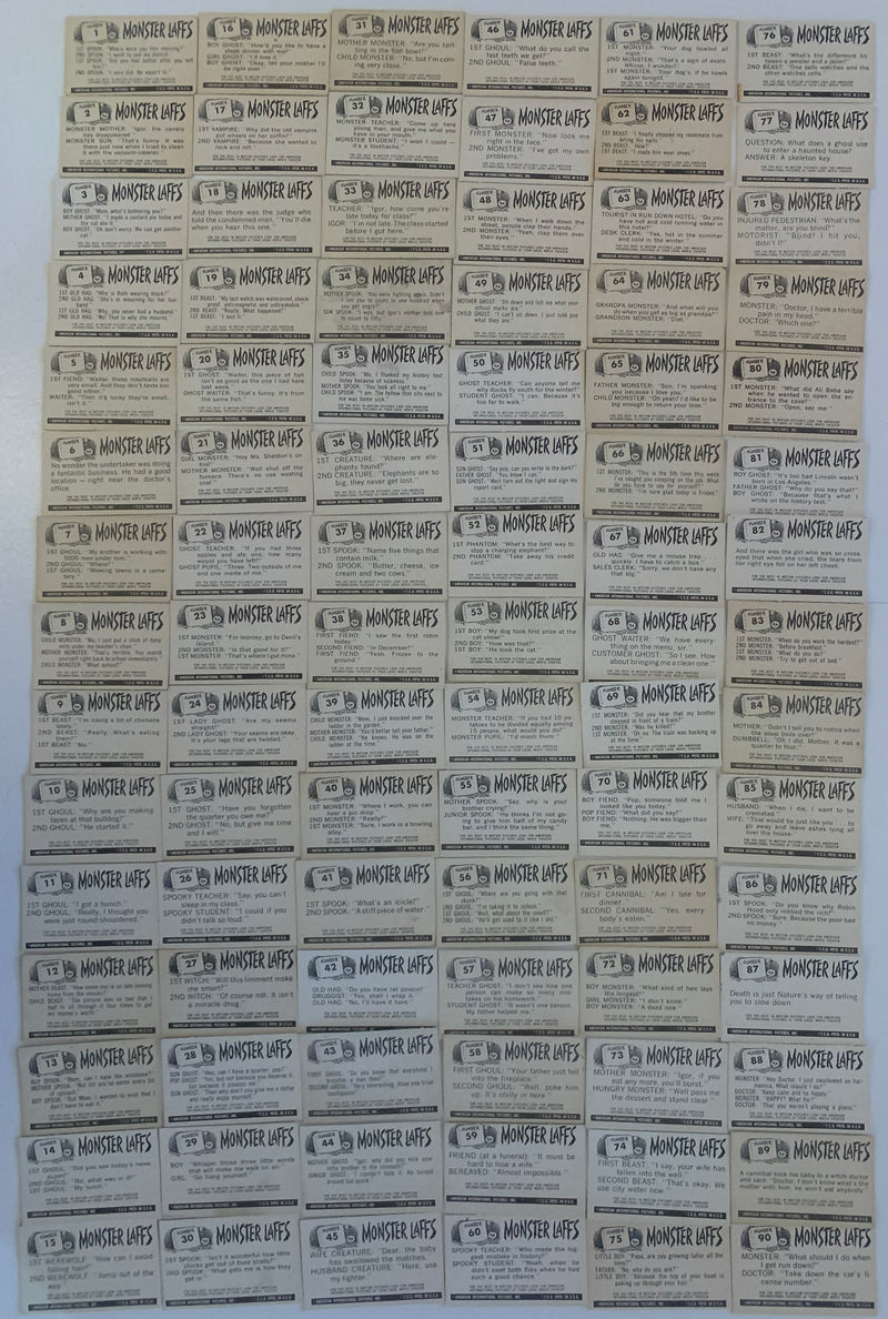 1963 Topps Monster Laffs Midgee Complete Card Set #1-153 EX+ Series 1 & 2 153 Ca - TvMovieCards.com