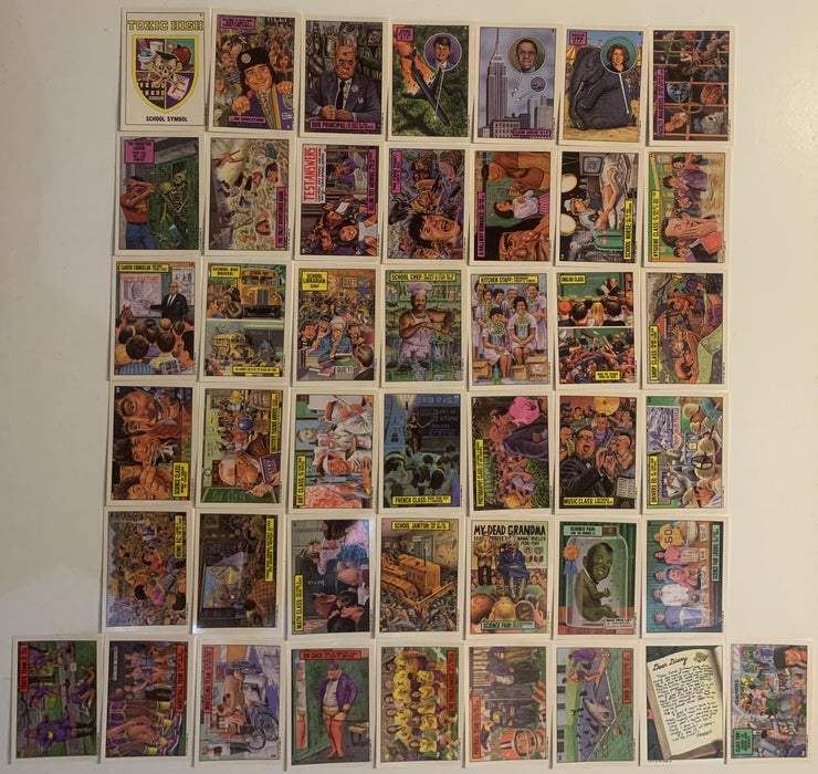 Complete 1991 Topps Toxic High School 88 Card Sticker Set Vintage Comedy Spoof