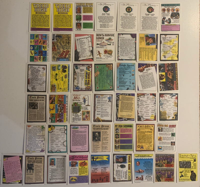 Complete 1991 Topps Toxic High School 88 Card Sticker Set Vintage Comedy Spoof - TvMovieCards.com