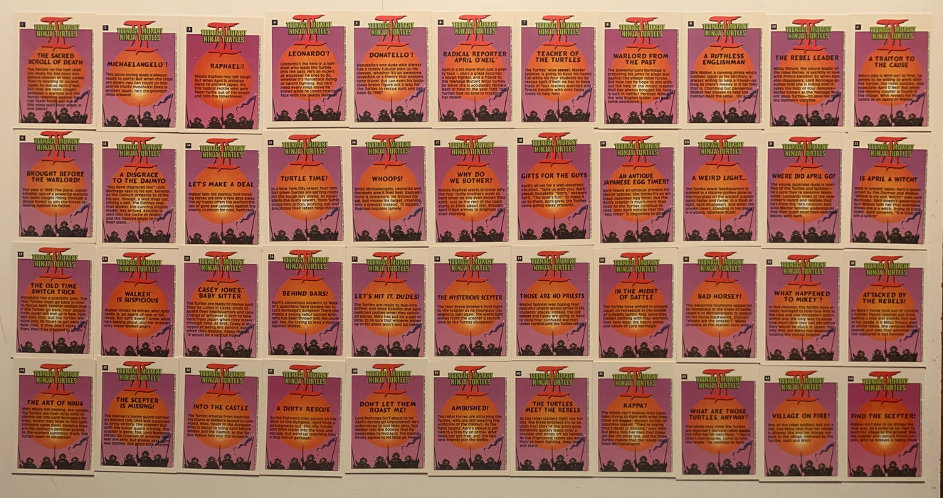 1992 Topps Teenage Mutant Ninja Turtles III Complete 88 Card + 11 Sticker Set NM