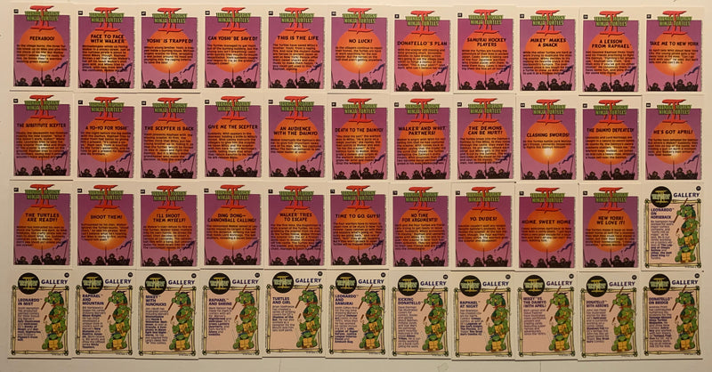 1992 Topps Teenage Mutant Ninja Turtles III Complete 88 Card + 11 Sticker Set NM - TvMovieCards.com