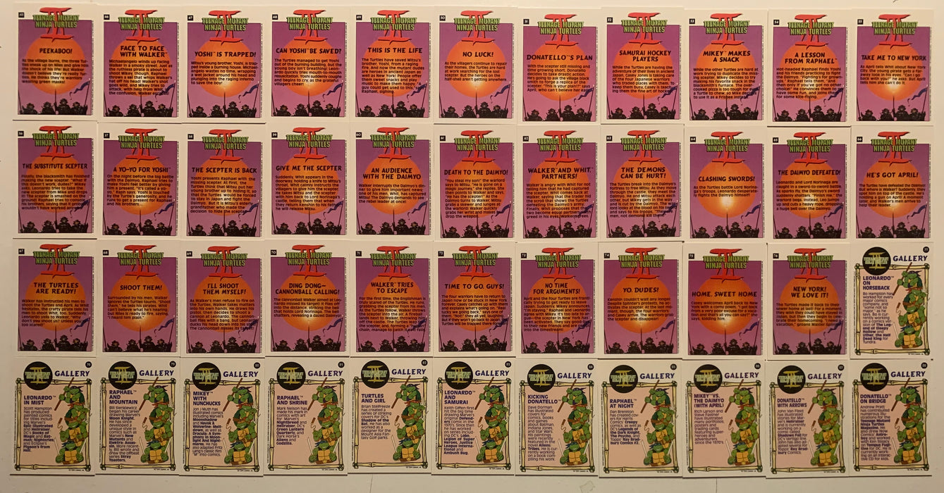 1992 Topps Teenage Mutant Ninja Turtles III Complete 88 Card + 11 Sticker Set NM