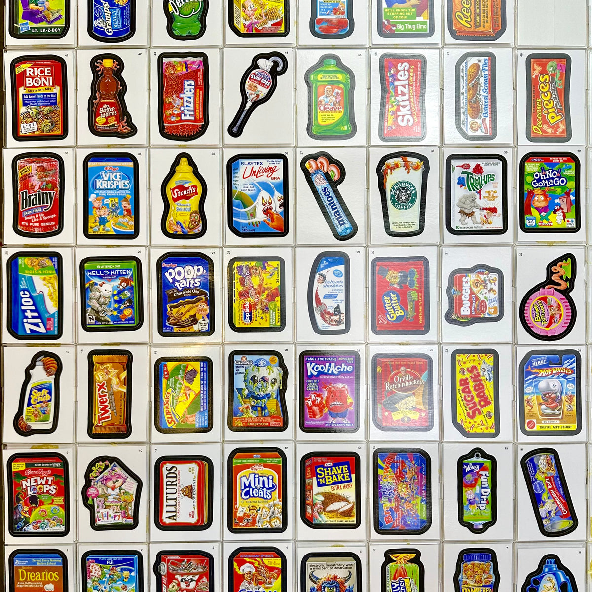 Wacky Packages ANS12 Series 1 - 55 Sticker Trading Card Set Topps