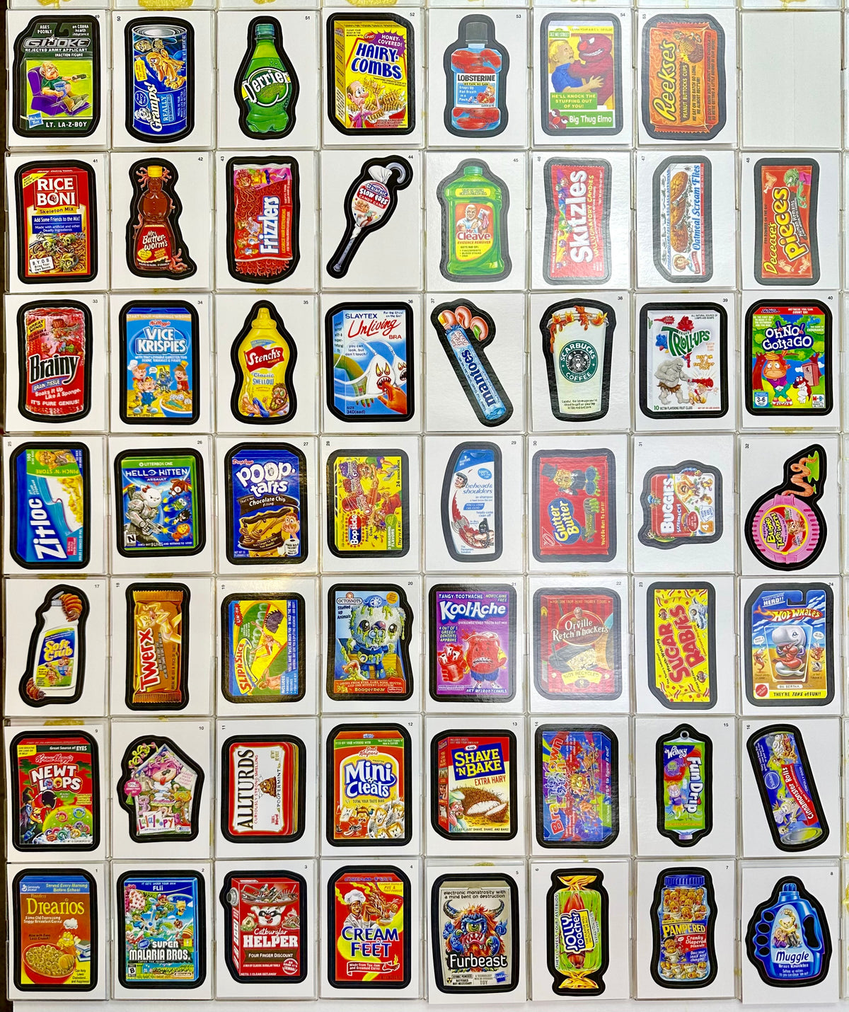 Wacky Packages ANS12 Series 1 - 55 Sticker Trading Card Set Topps