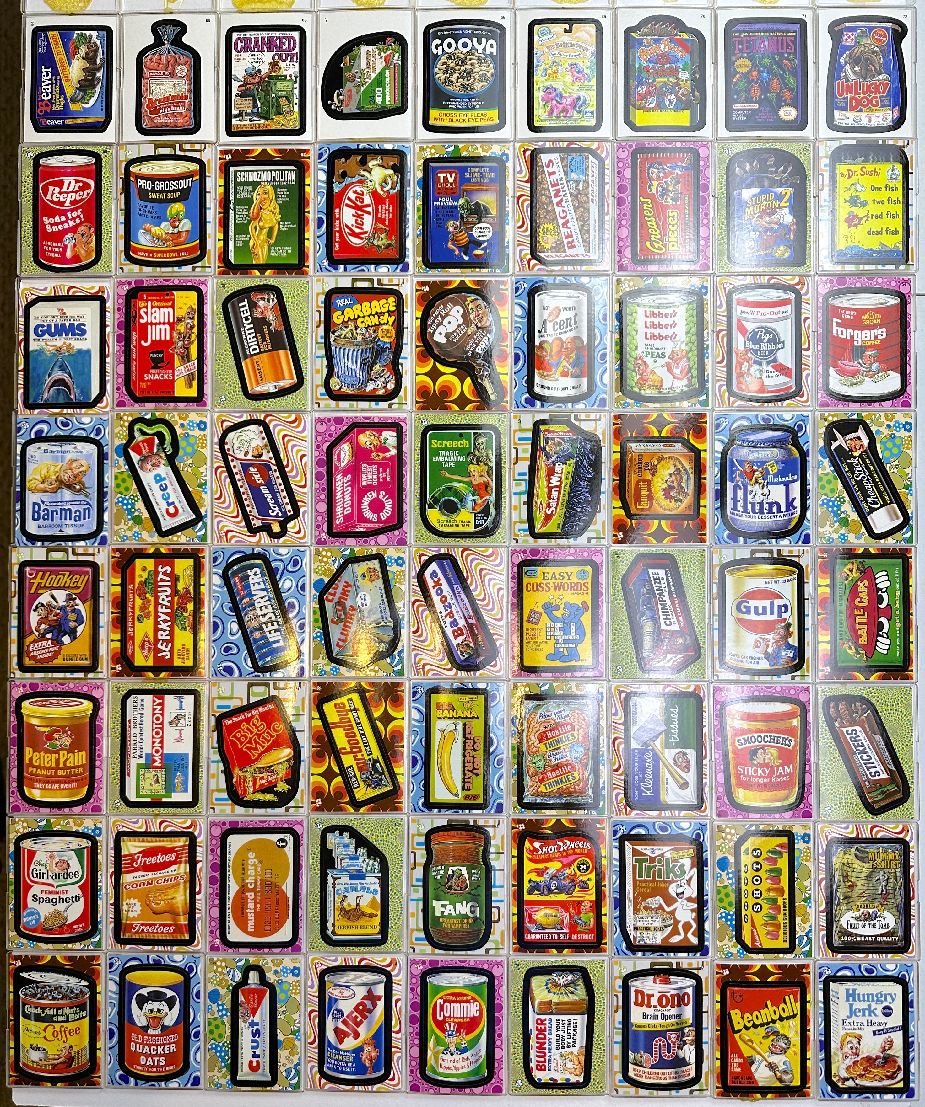 Wacky Packages Series 2 Flashback 72 Sticker Trading Card Set
