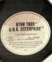 Franklin Mint Star Trek Miniature Sculpture “USS Enterprise NCC-1701” Glass Dome - TvMovieCards.com