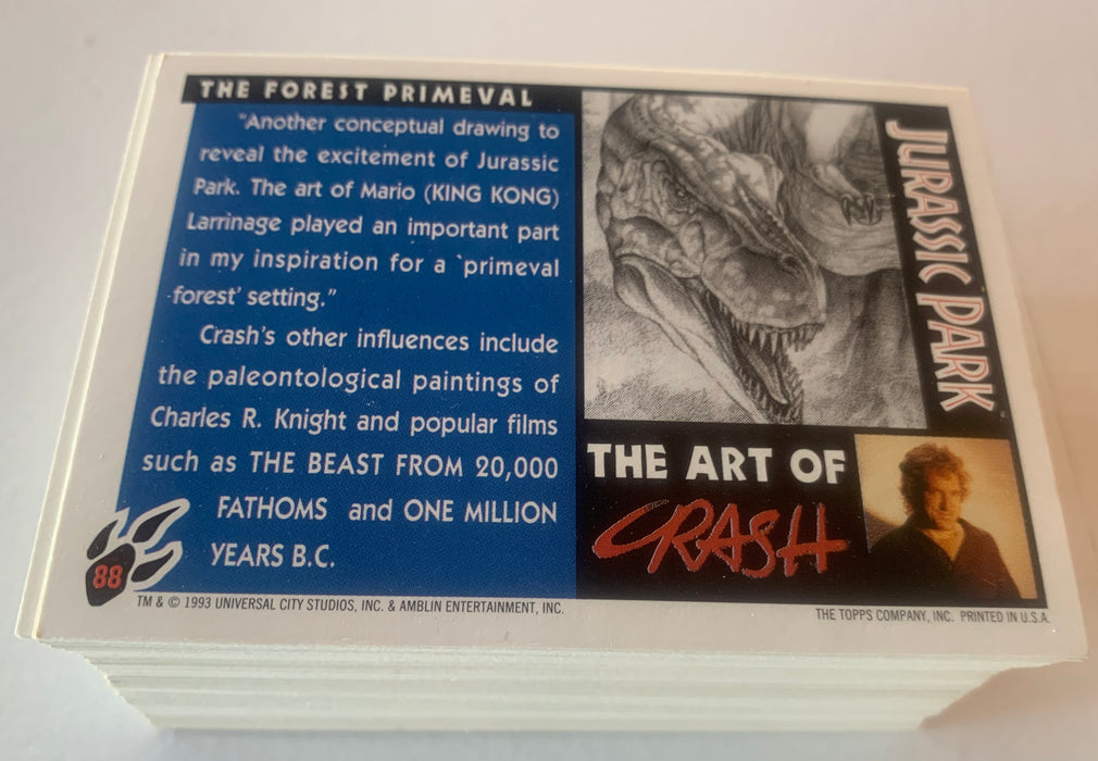1993 Topps Jurassic Park Deluxe Gold Series 88 Card Complete Base Set Limited NM - TvMovieCards.com