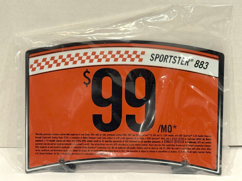 2007 Harley Davidson Sportster 883 Dealer Sales Promotion Pricing Magnetic Sign - TvMovieCards.com
