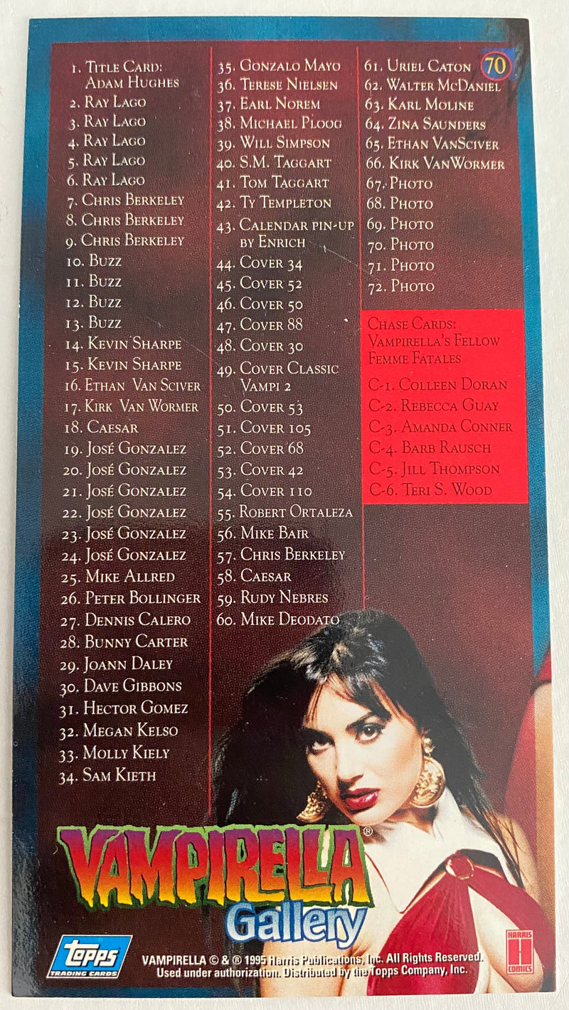 1995 Vampirella Gallery Red Foil Base Card Set 72 Widevision Cards   - TvMovieCards.com
