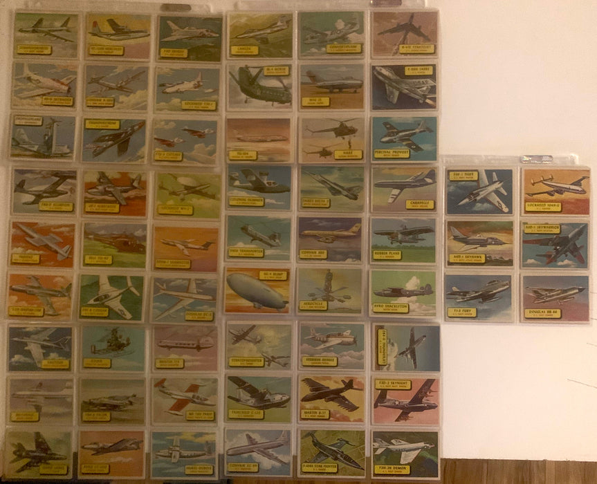 1957 Topps Planes Blue Back Half Card Set #1-60 of 120  EX Overall Jets Airplanes Aircraft