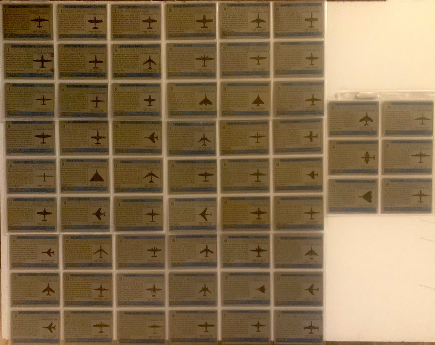 1957 Topps Planes Blue Back Half Card Set #1-60 of 120  EX Overall Jets Airplanes Aircraft