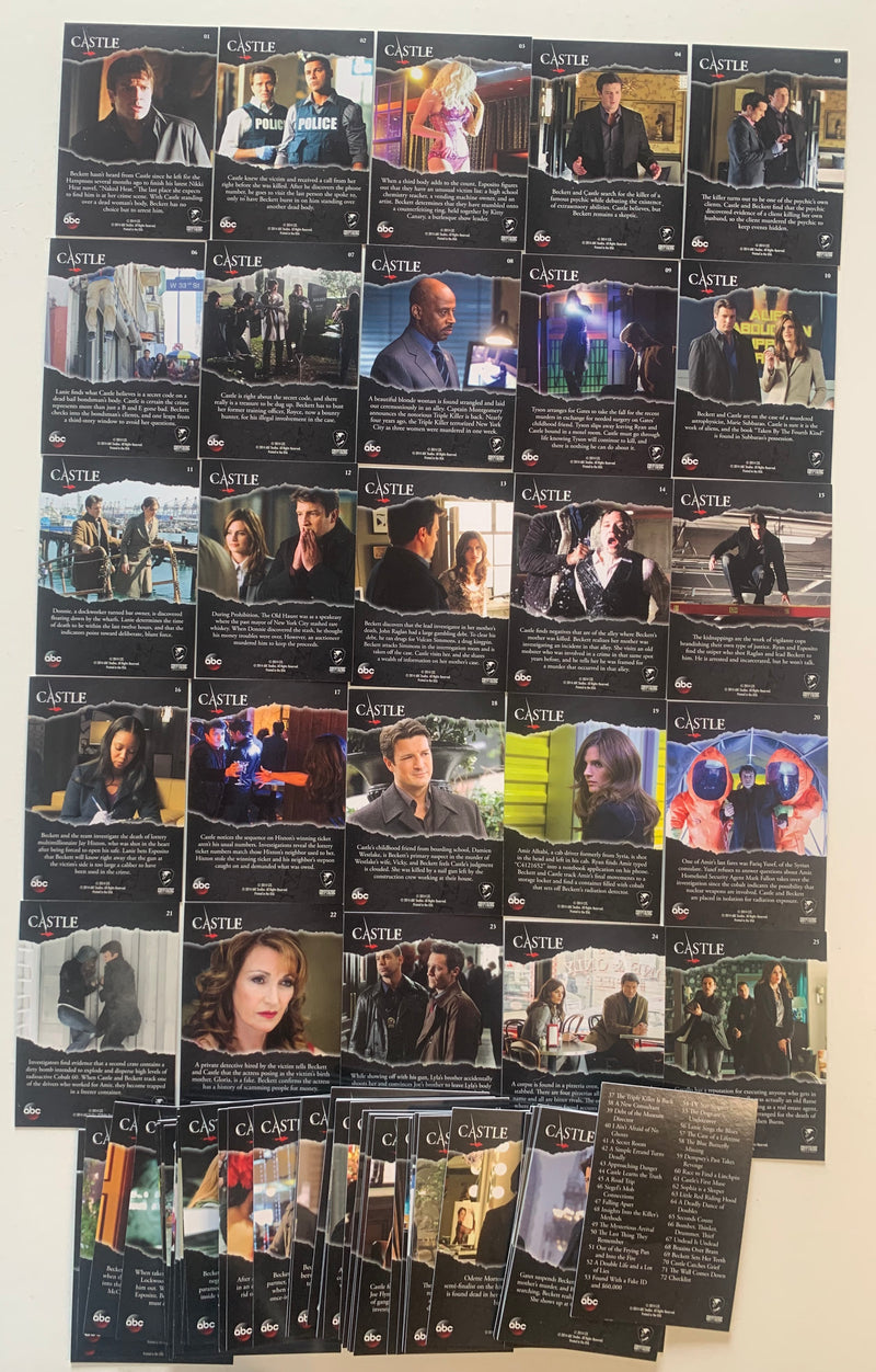 Castle Seasons 3 & 4 Foil Parallel Chase Card Set 72 Cards Cryptozoic 2014 - TvMovieCards.com