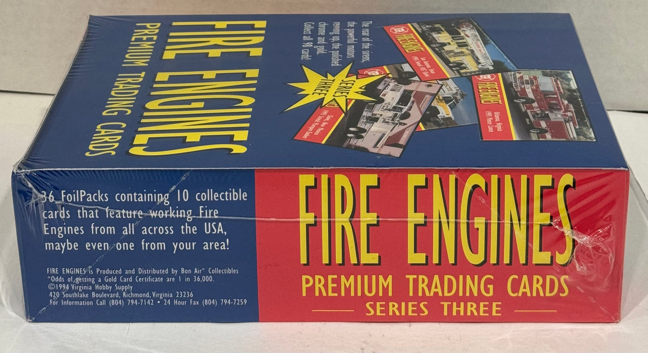 1994 Fire Engines Series 3 Trading Card Box 36 Pack Factory Sealed Bon Air - TvMovieCards.com