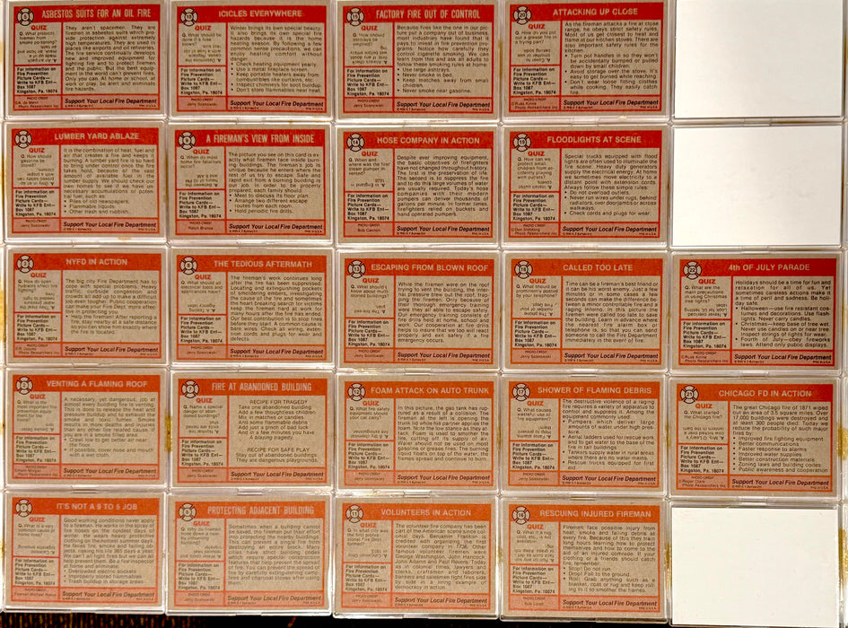 1981-86 K.F. Byrnes Fire Department Trading Card Set of 88 Cards Chicago FD NYFD - TvMovieCards.com