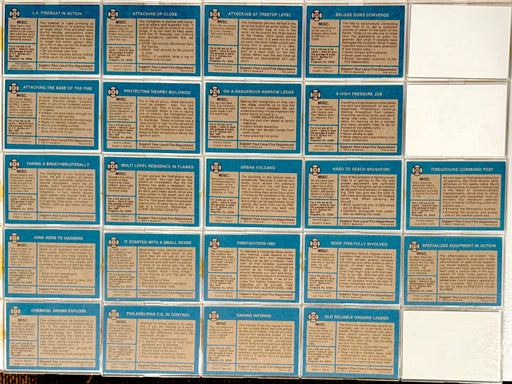 1982 K.F. Byrnes Fire Department Trading Card Set of 22 Cards Chicago FD NYFD - TvMovieCards.com