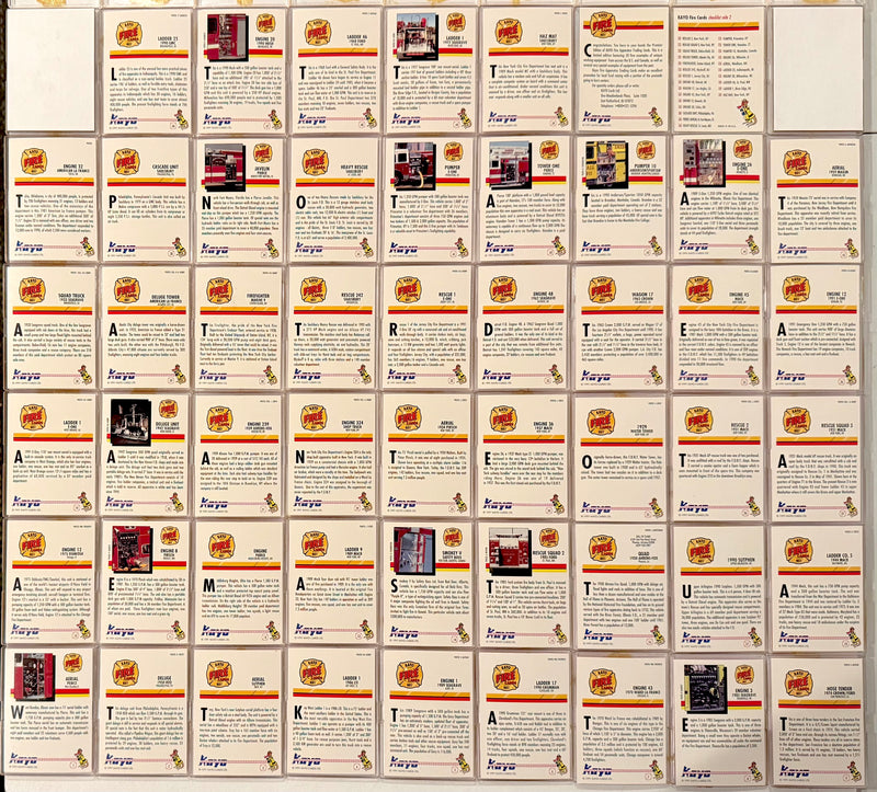 1991 Kayo Fire Engines Trading Card Set of 50 Cards Chicago FD NYFD - TvMovieCards.com