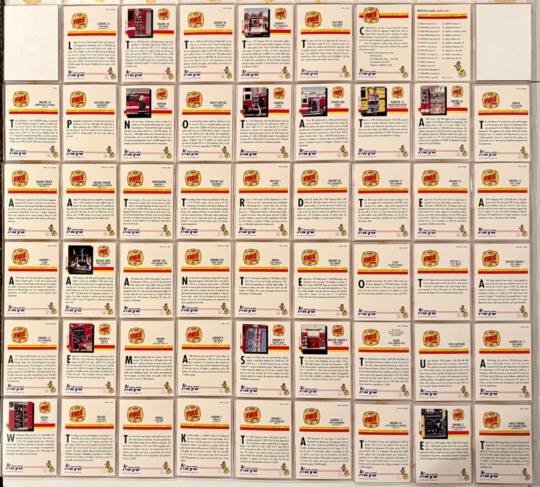 1991 Kayo Fire Engines Trading Card Set of 50 Cards Chicago FD NYFD - TvMovieCards.com