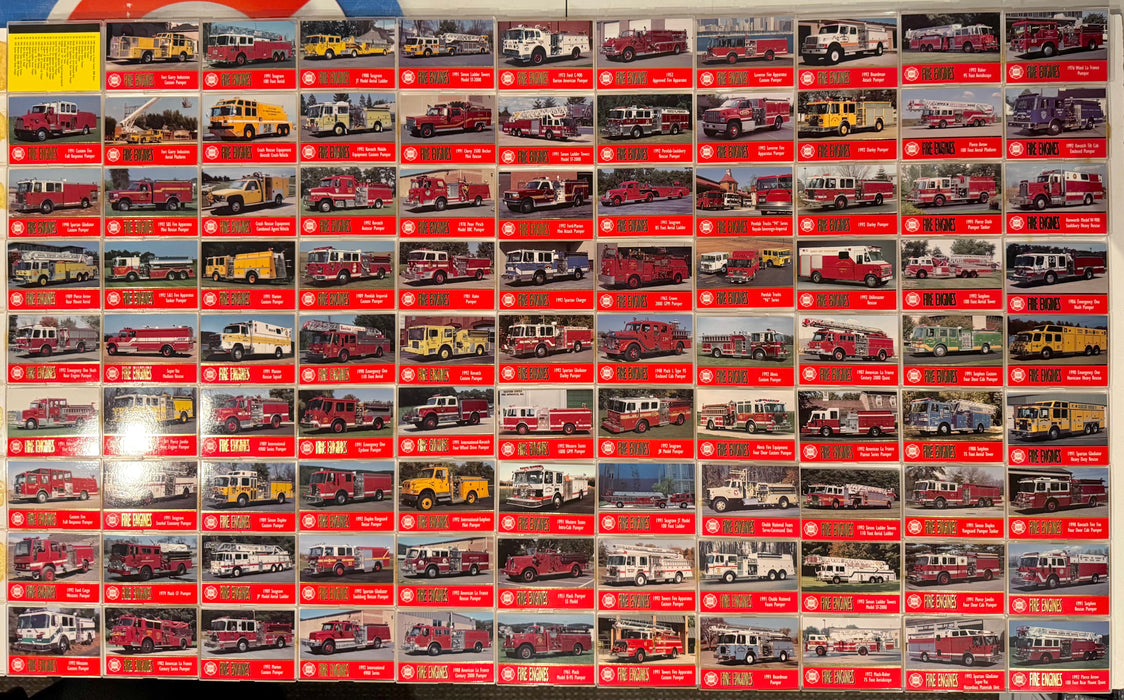 1993 Bon Air Fire Engines Series 1 Trading Card Set of 100 Cards Chicago FD NYFD - TvMovieCards.com