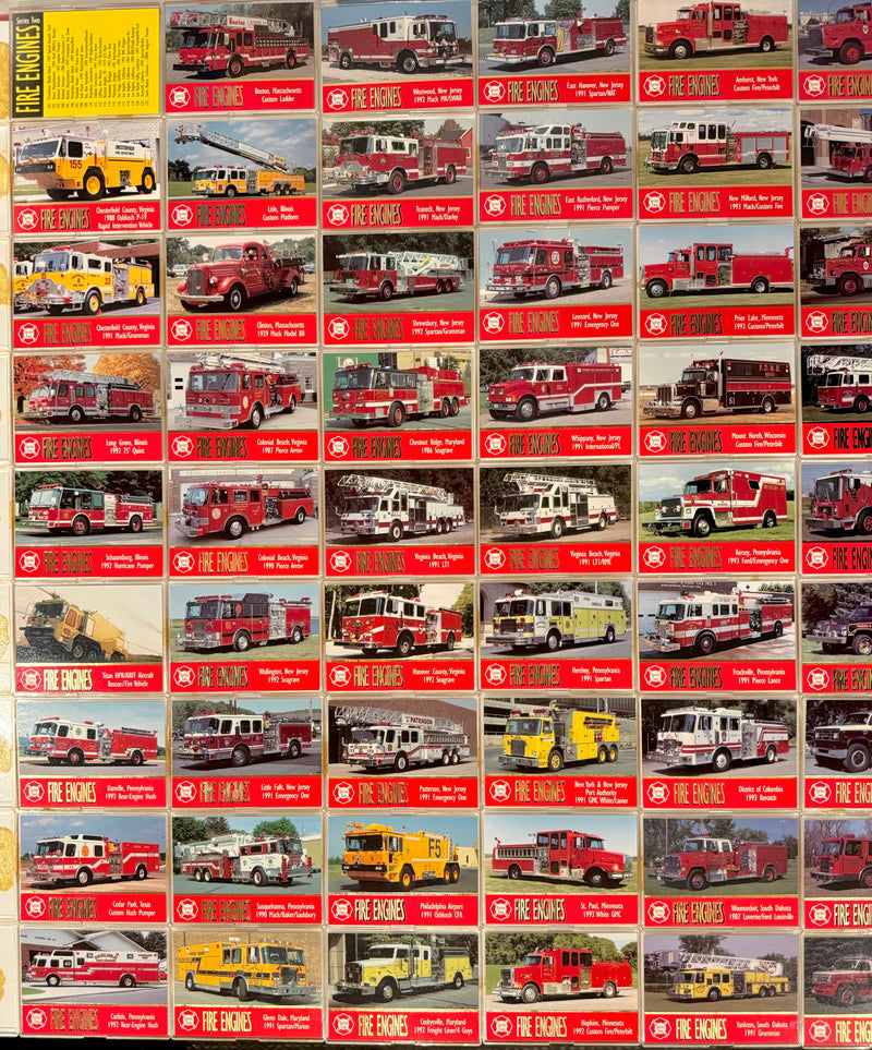 1993 Bon Air Fire Engines Series 2 Trading Card Set of 100 Cards Chicago FD NYFD - TvMovieCards.com