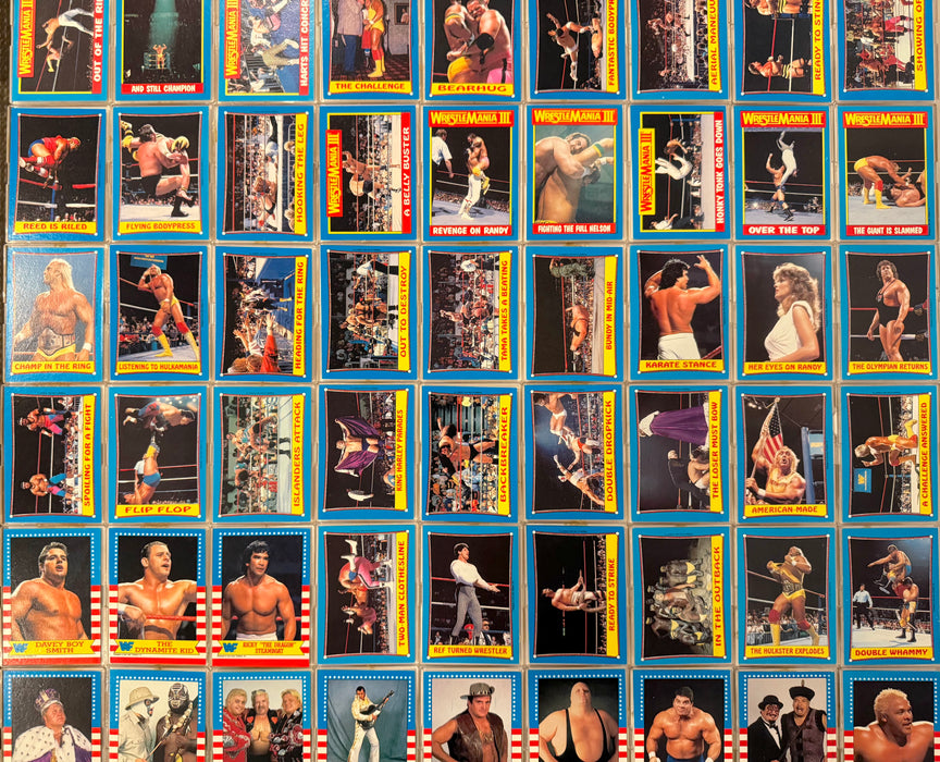 1987 WWF Pro Wrestling Wrestle Mania III Complete Trading Card Set 75/75 - TvMovieCards.com