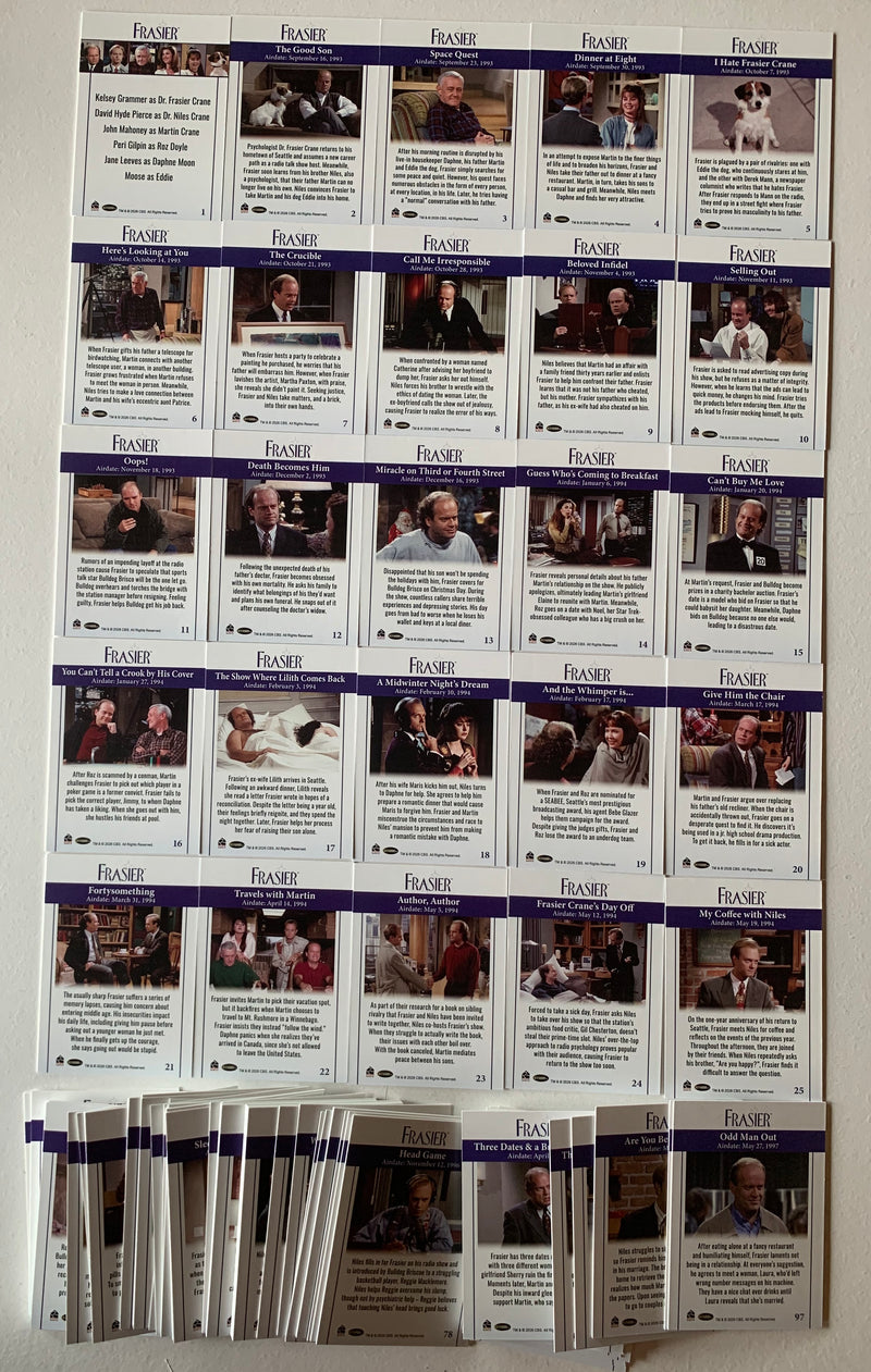 Frasier TV Show Premiere Edition Base Trading Card Set 97 Cards - TvMovieCards.com