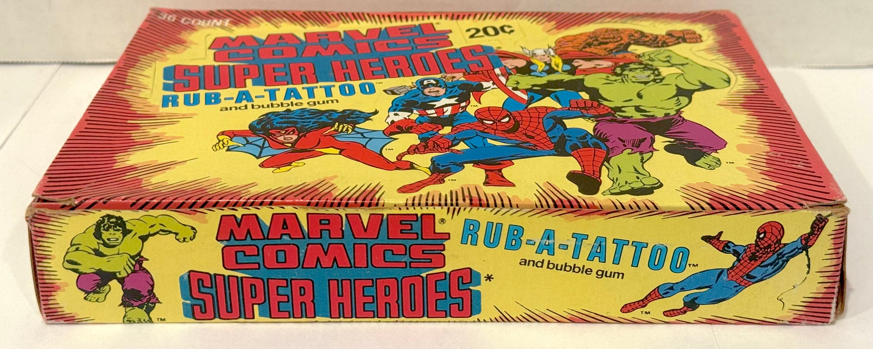 1980 Donruss Marvel Comics Super Heroes Rub-A-Tattoo Box 36ct - TvMovieCards.com