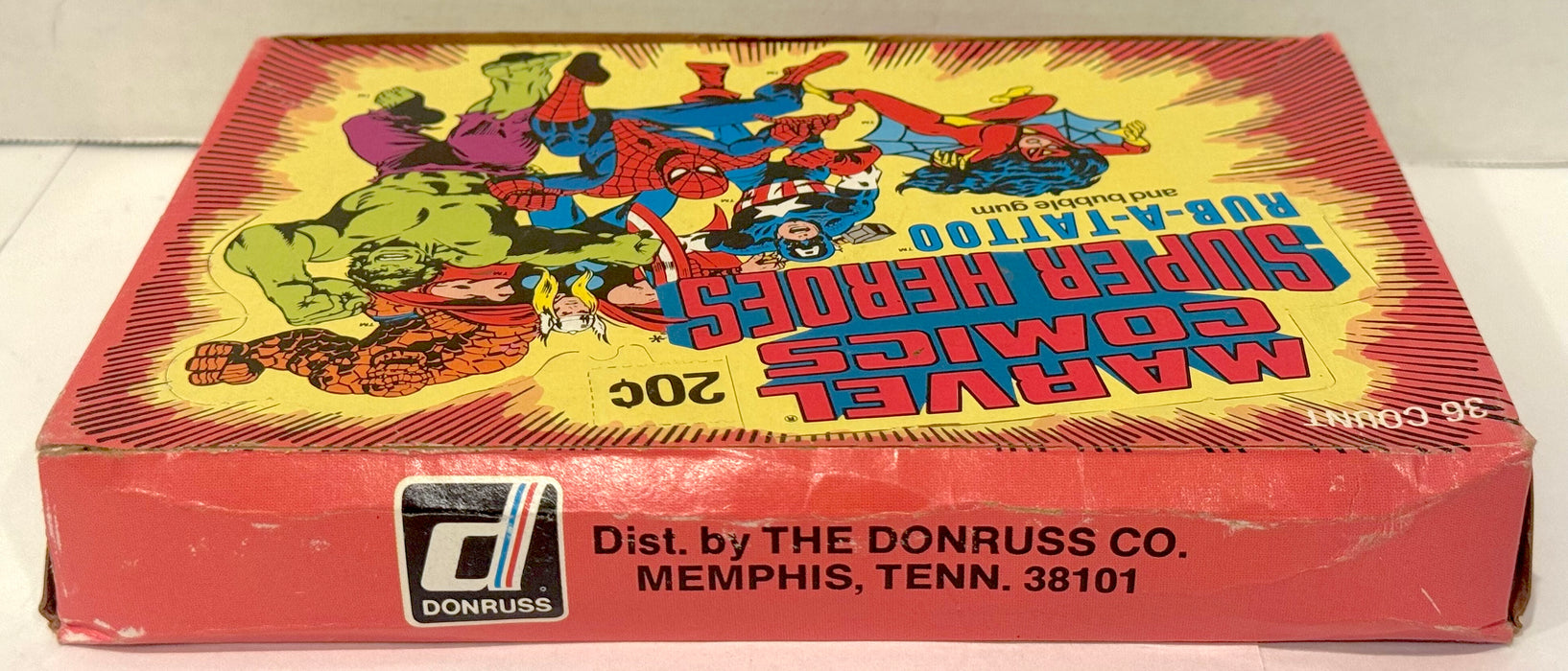 1980 Donruss Marvel Comics Super Heroes Rub-A-Tattoo Box 36ct - TvMovieCards.com