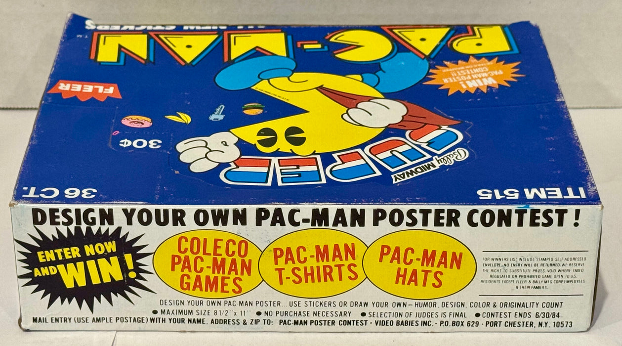 1982 Midway Super Pac-Man FULL 36 Wax Pack Sticker Trading Card Box Fleer - TvMovieCards.com