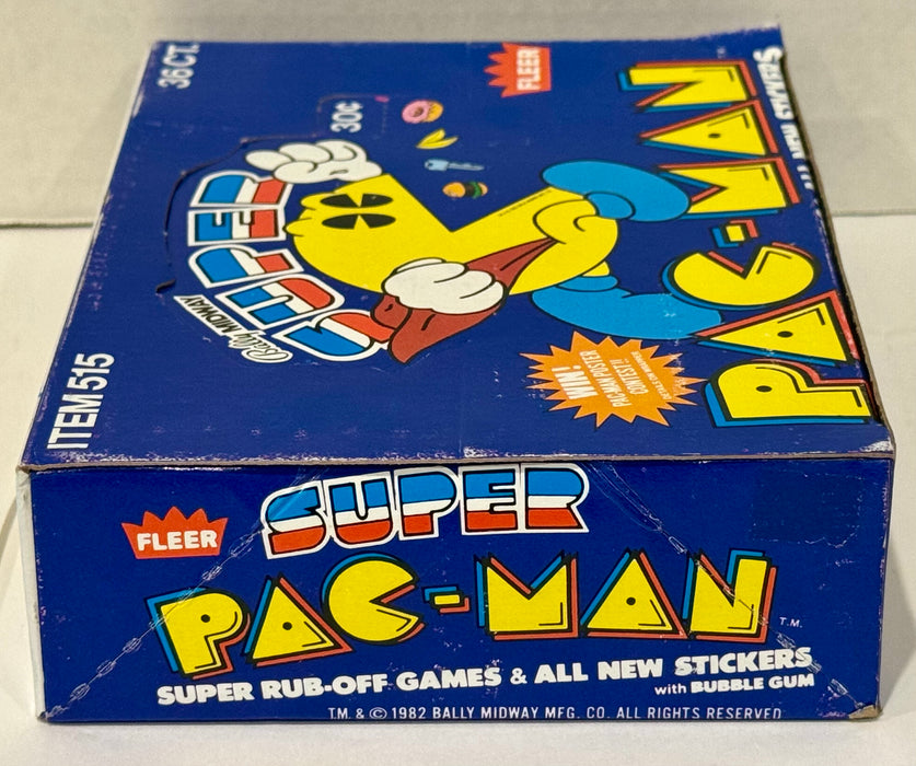 1982 Midway Super Pac-Man FULL 36 Wax Pack Sticker Trading Card Box Fleer - TvMovieCards.com