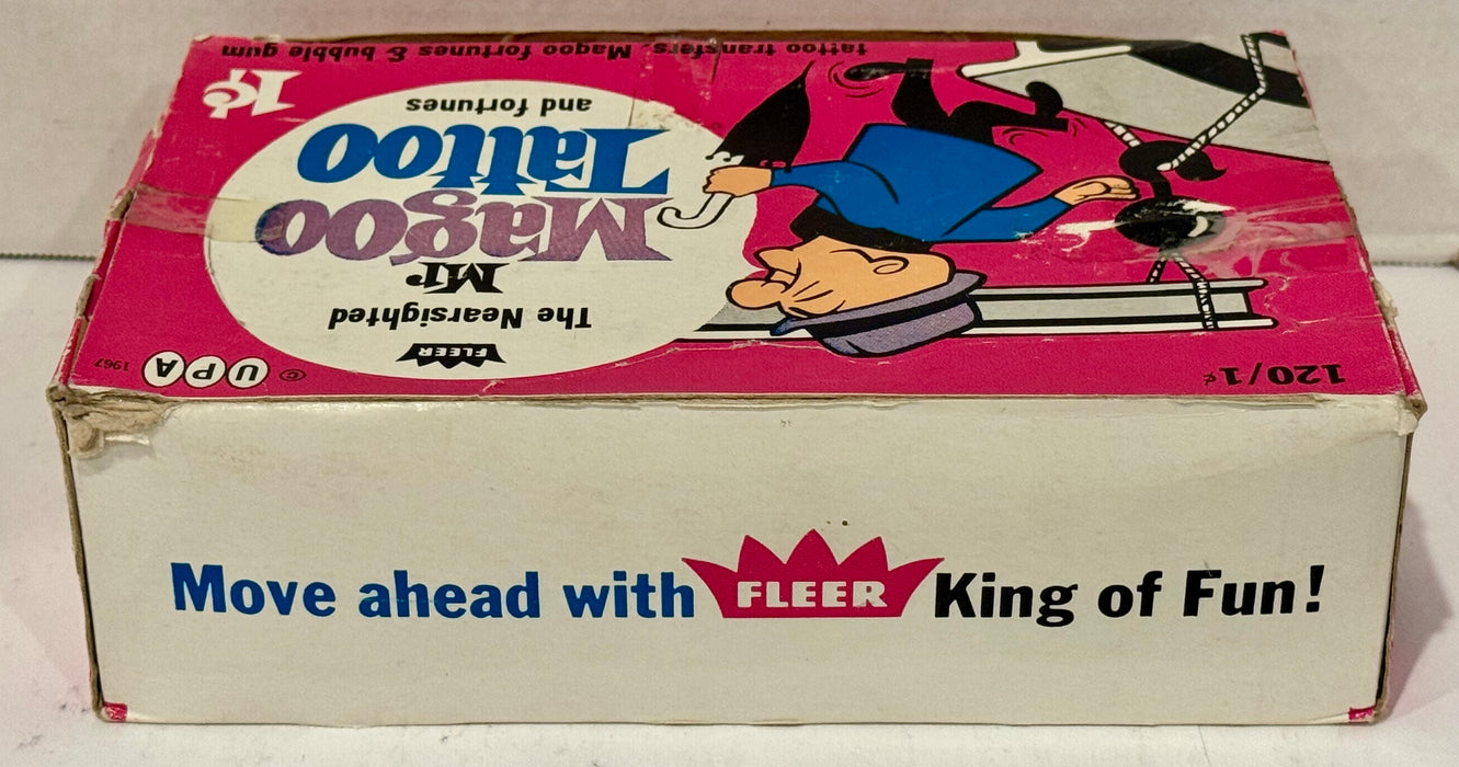 1967 Fleer Mr. Magoo Tattoo Wax Box Full 120ct Wax Packs - TvMovieCards.com