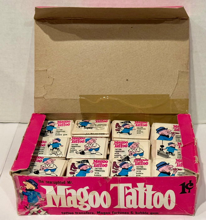 1967 Fleer Mr. Magoo Tattoo Wax Box Full 120ct Wax Packs - TvMovieCards.com