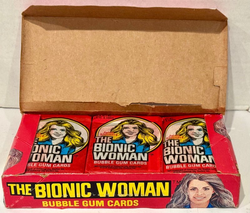 1976 Donruss The Bionic Woman Vintage Wax Trading Card Box Full 24 Packs - TvMovieCards.com