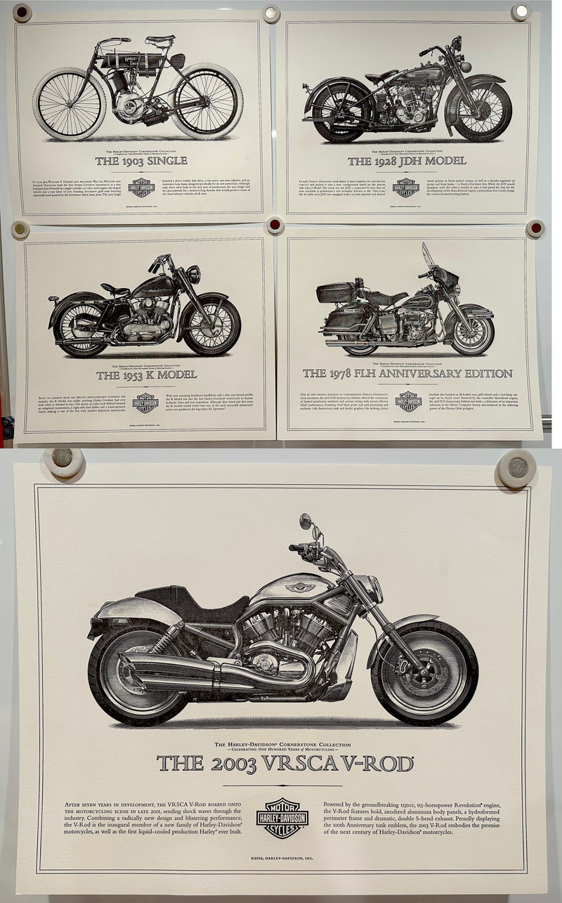 1903-2003 100th Harley Davidson Cornerstone (5) Art Print Collection 16x20"   - TvMovieCards.com