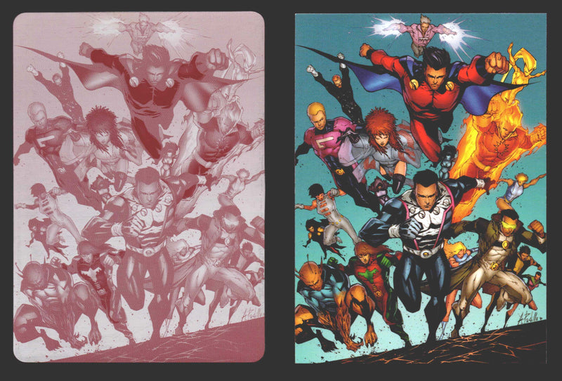 2012 DC Comics The New 52 Base Card Printing Plate 1/1 #33 Legion of Super Heroe - TvMovieCards.com